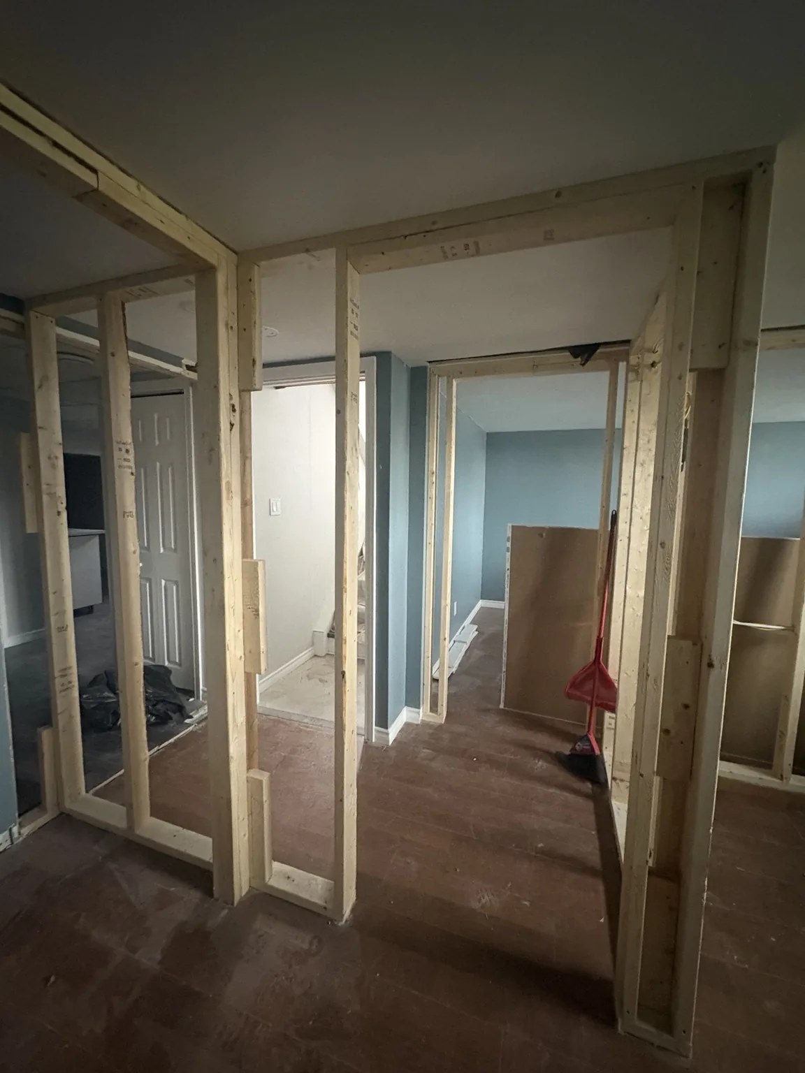 Framing new basement rooms and partitions